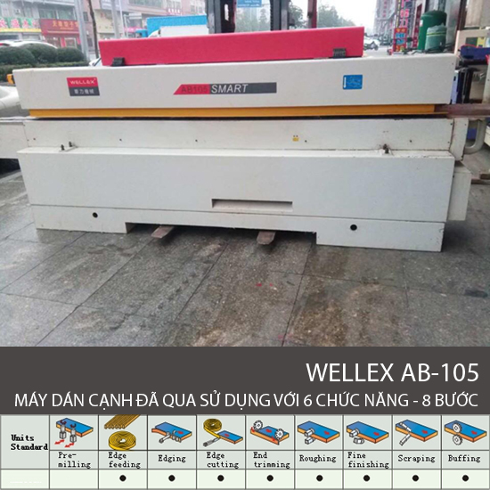 Máy dán cạnh tự động 6 chức năng WELLEX AB-105 đã qua sử dụng