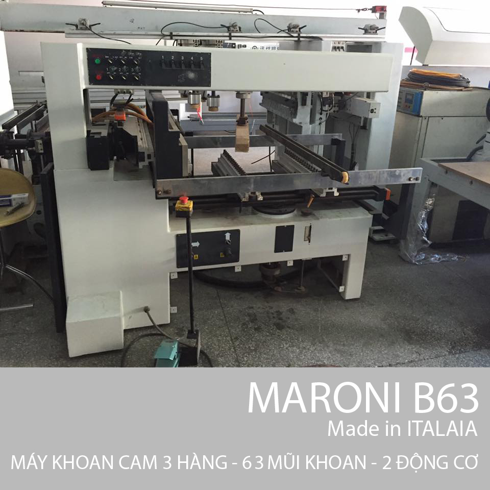 Máy khoan cam 3 hàng 3 đông cơ Maroni Italia