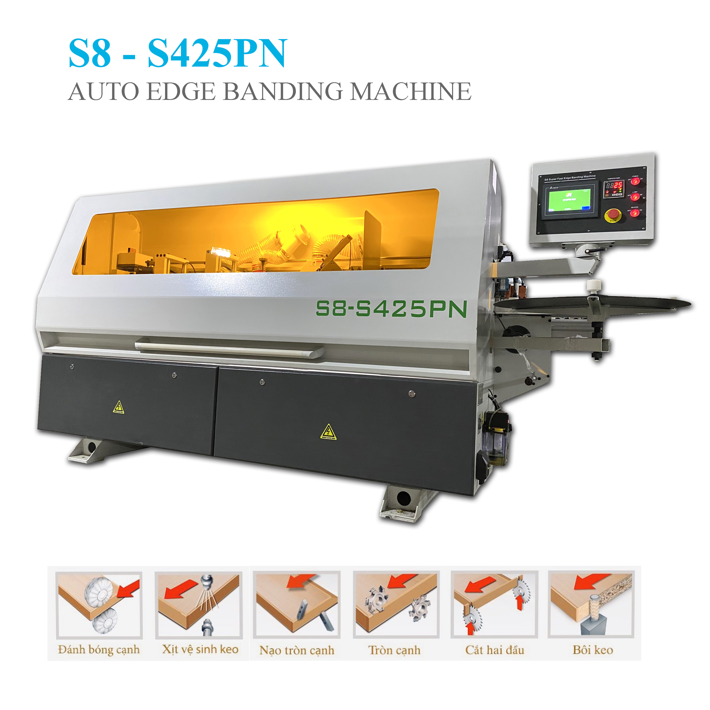 Máy dán cạnh tự động 6 chức năng S8-S425PN